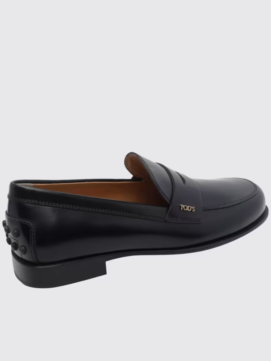 Gomma Lettering Black Leather Loafers