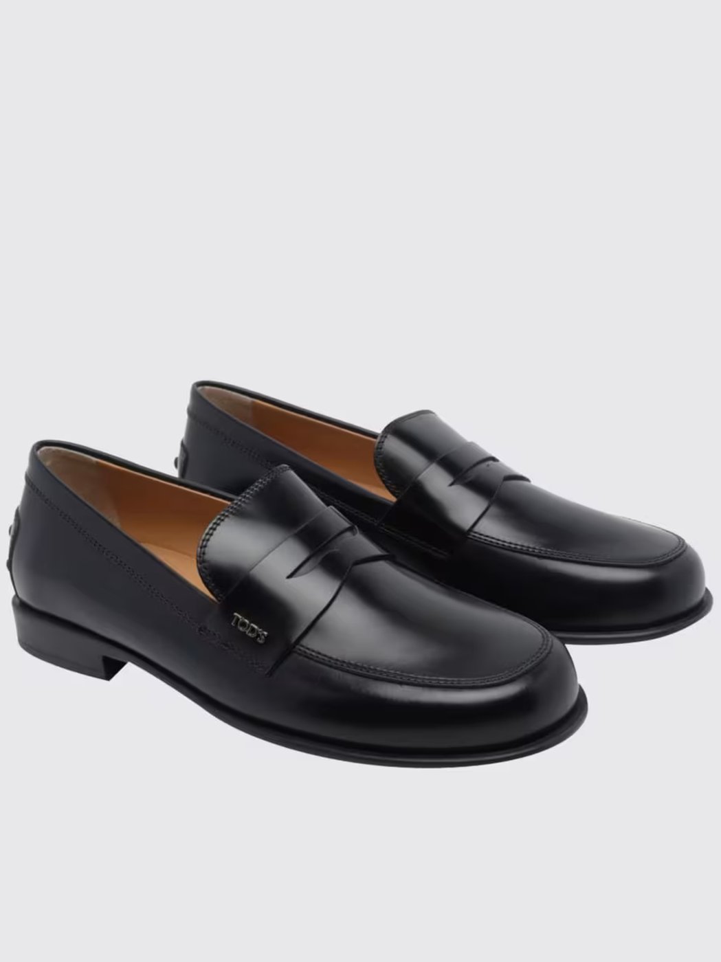 Gomma Lettering Black Leather Loafers