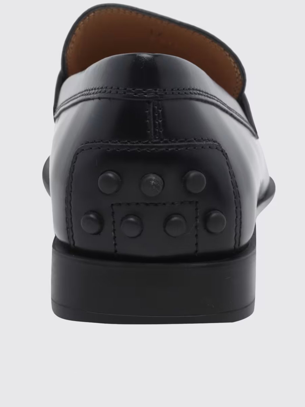 Gomma Lettering Black Leather Loafers