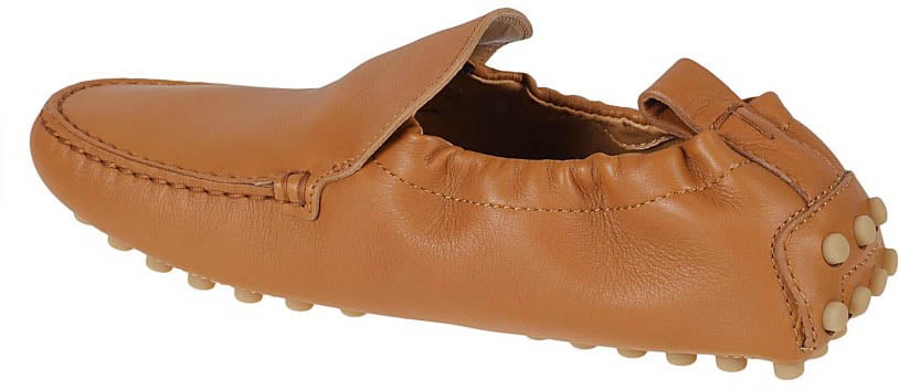 Slip-On Brown Calfskin Flat Shoes