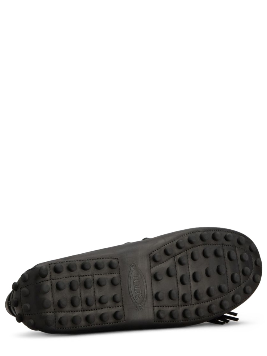 Black Fringe Tassel Leather Loafers