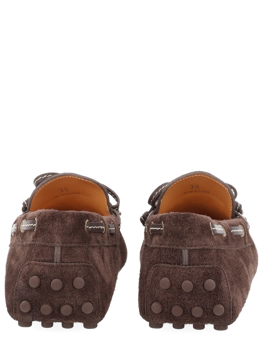 Suede Contrast Stitching Tassel Loafers