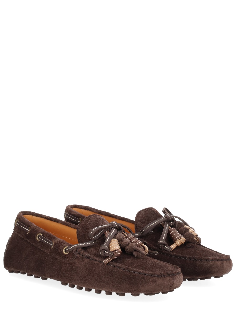 Suede Contrast Stitching Tassel Loafers
