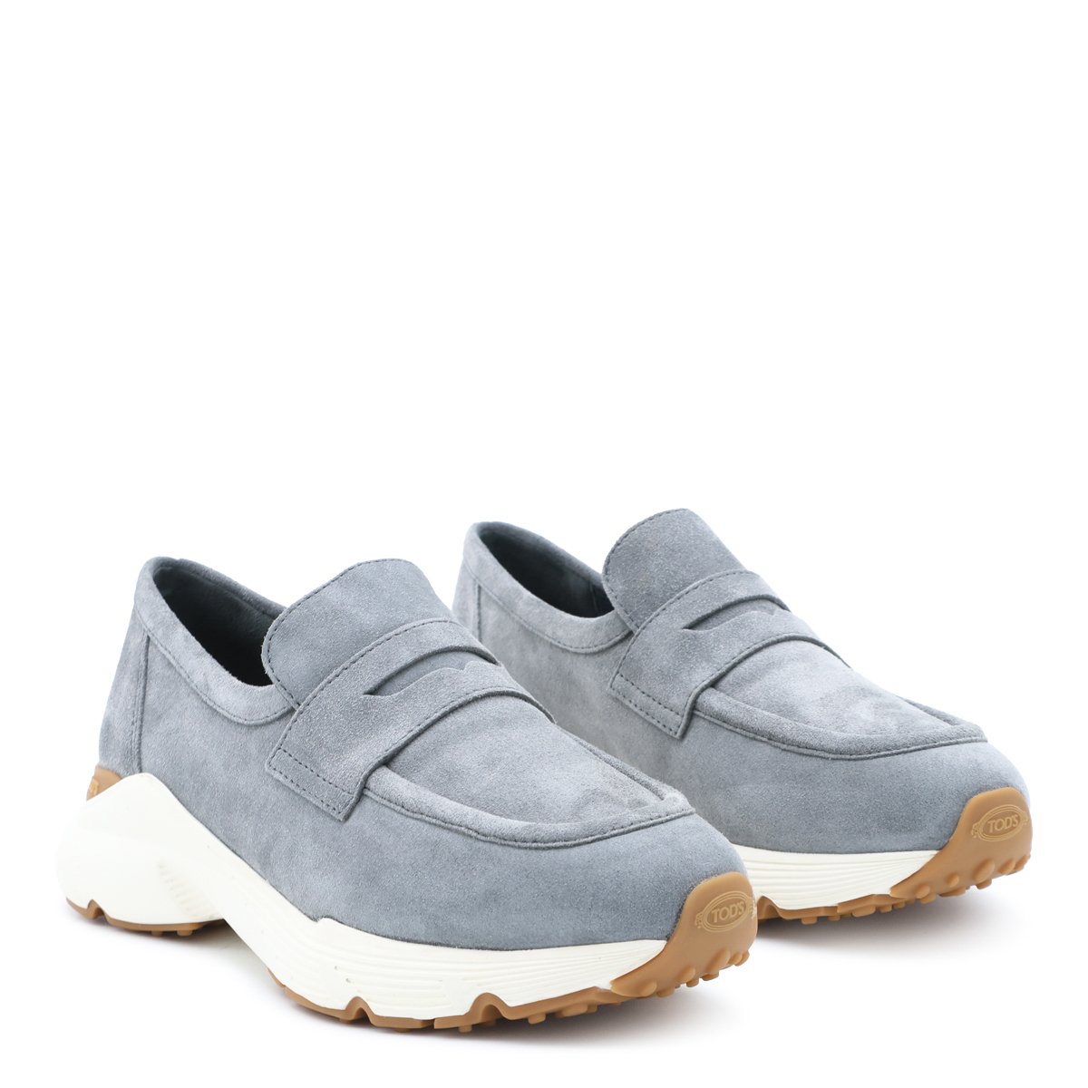 Loafer-Inspired Suede Flats with Contrasting Sole