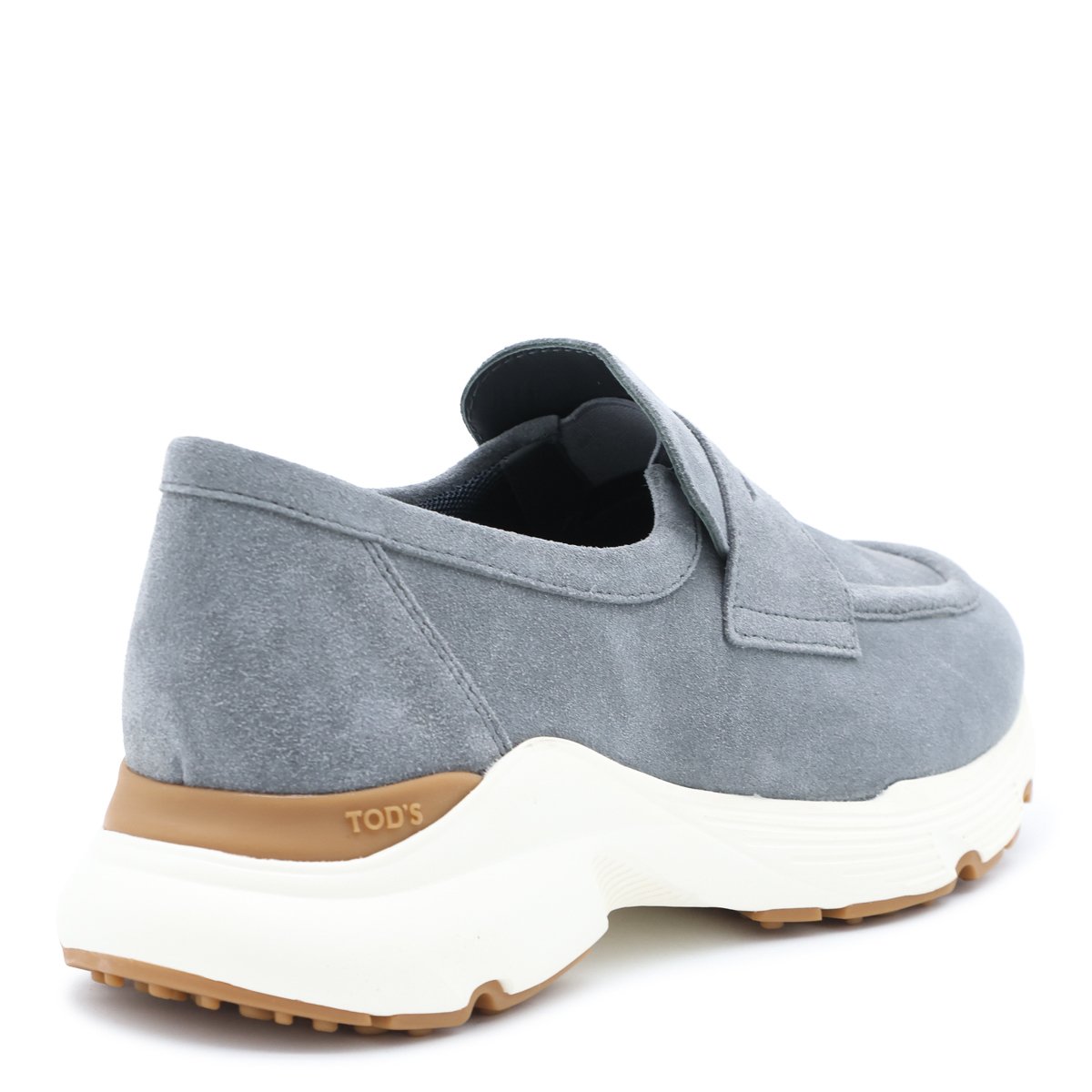 Loafer-Inspired Suede Flats with Contrasting Sole