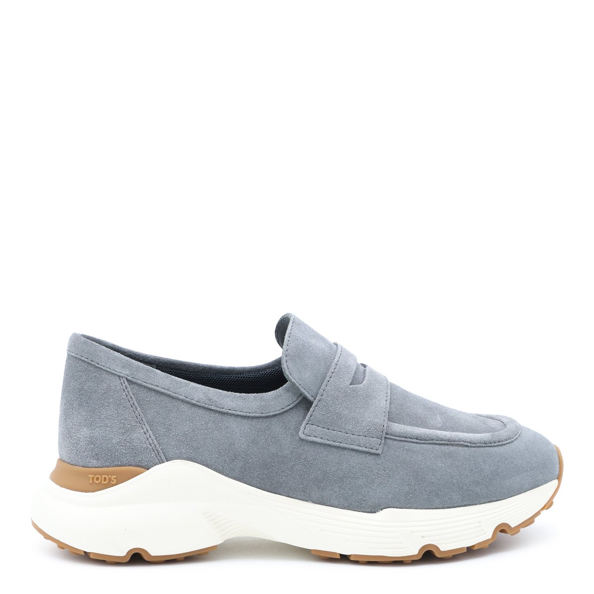 Loafer-Inspired Suede Flats with Contrasting Sole