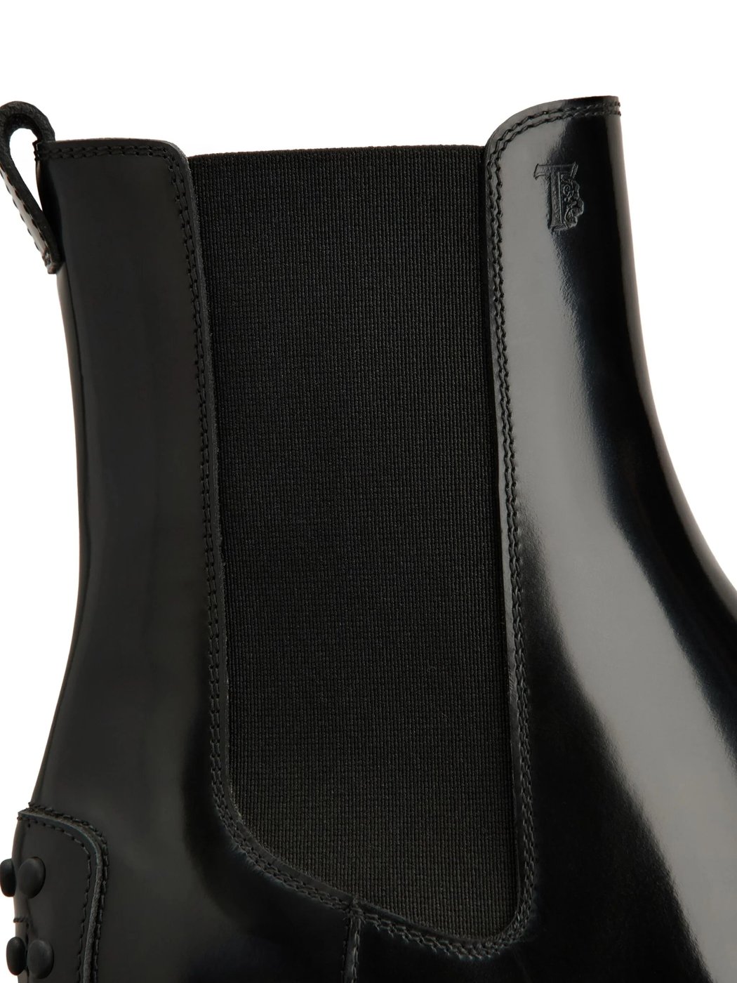 Polished Leather Ankle Boots with Elastic Side Panels