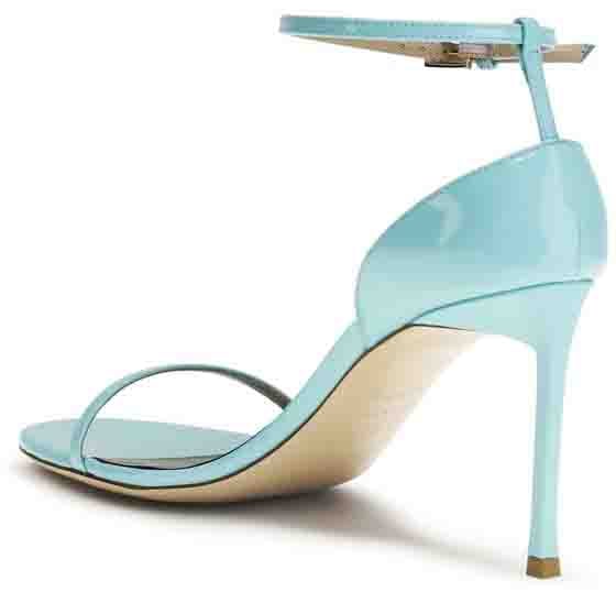 Tom Ford Blue Calf Leather Bos Taurus Stiletto Heel Sandals