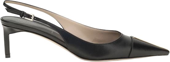 Tom Ford Black Calf Leather Bos Taurus Mid Heel Pumps