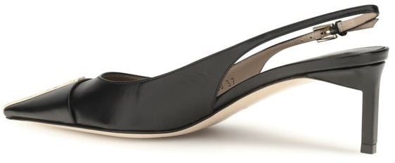 Tom Ford Black Calf Leather Bos Taurus Mid Heel Pumps