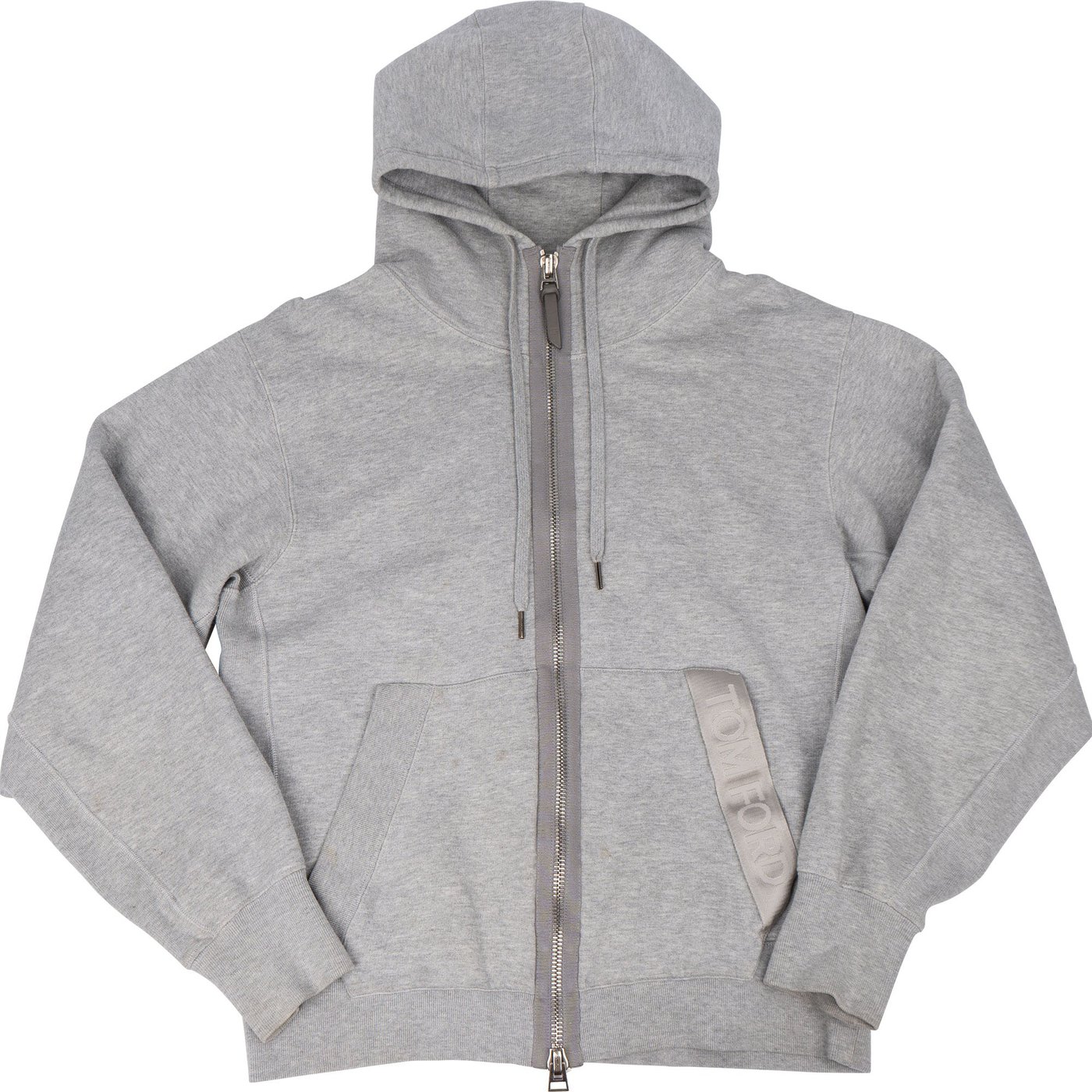 Tom Ford Grey Cotton Men Zipper Jacket (L)