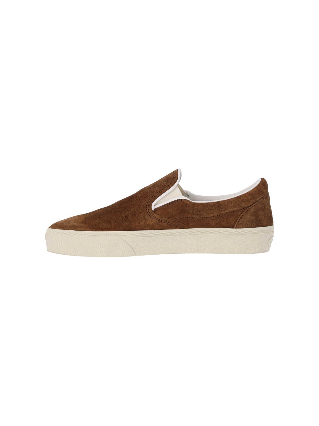 Slip-On Sneakers with Rich Brown Suede
