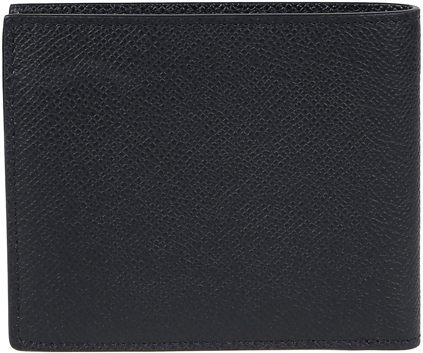 T Line Logo Plaque Classic Bifold Wallet Black