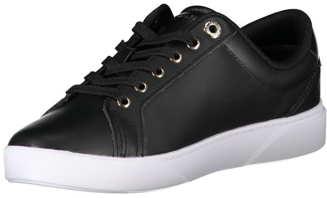 Tommy Hilfiger Black Leather Women Sneaker