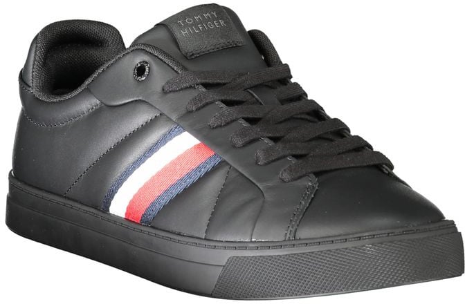 Tommy Hilfiger Black Leather Men Sneaker