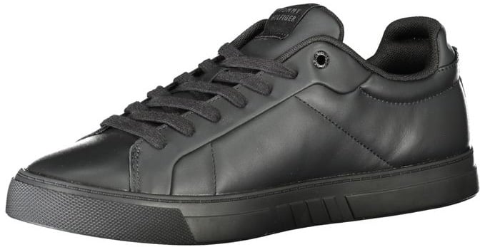 Tommy Hilfiger Black Leather Men Sneaker