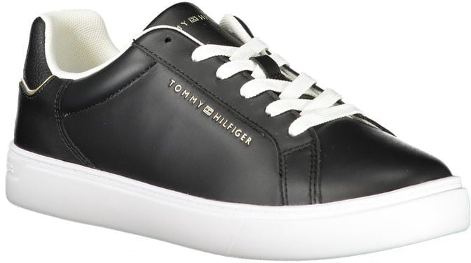 Tommy Hilfiger Black Leather Women Sneaker