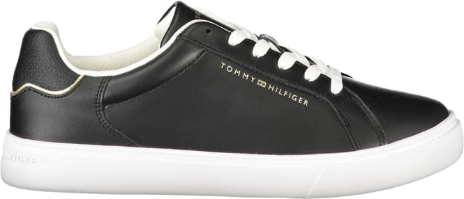 Tommy Hilfiger Black Leather Women Sneaker
