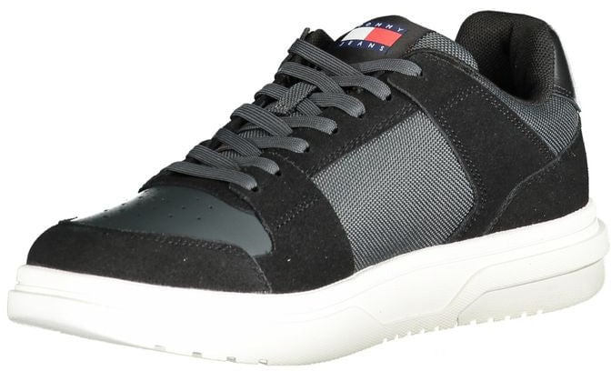 Tommy Hilfiger Black Leather Men Sneaker