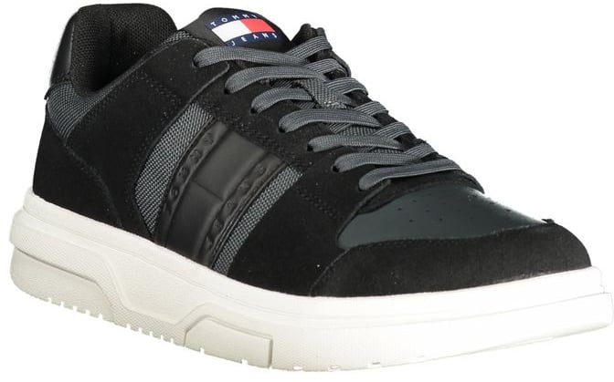 Tommy Hilfiger Black Leather Men Sneaker