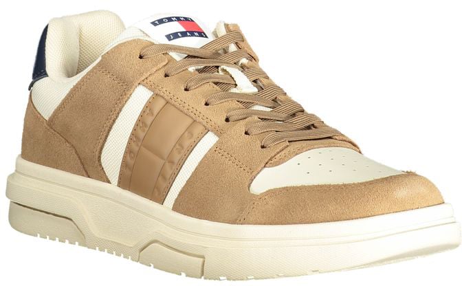 Tommy Hilfiger Beige Leather Men Sneaker