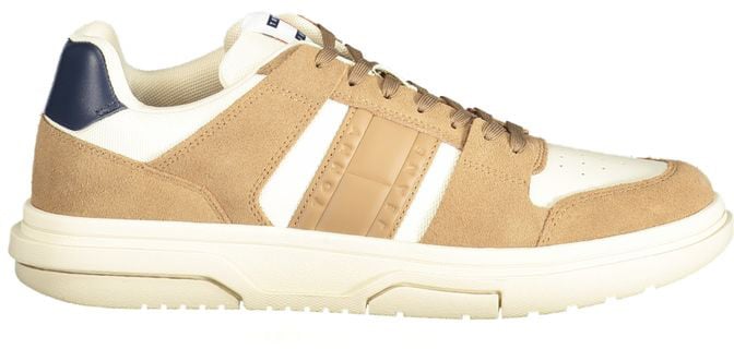 Tommy Hilfiger Beige Leather Men Sneaker