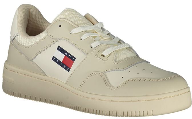 Tommy Hilfiger Beige Leather Men Sneaker