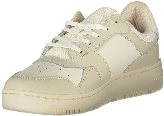 Tommy Hilfiger Beige Leather Men Sneaker