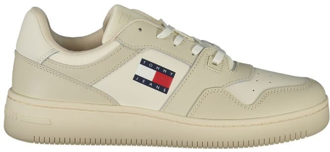 Tommy Hilfiger Beige Leather Men Sneaker