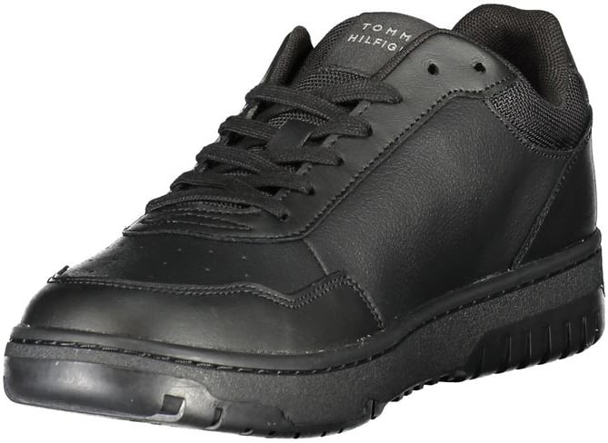 Tommy Hilfiger Black Leather Men Sneaker