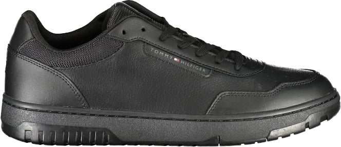 Tommy Hilfiger Black Leather Men Sneaker