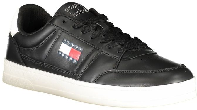 Tommy Hilfiger Black Leather Men Sneaker