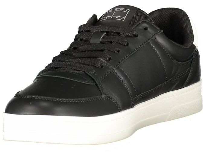 Tommy Hilfiger Black Leather Men Sneaker
