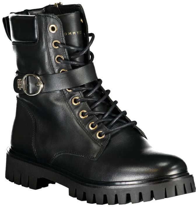 Tommy Hilfiger Black Polyurethane Women Stivaletto