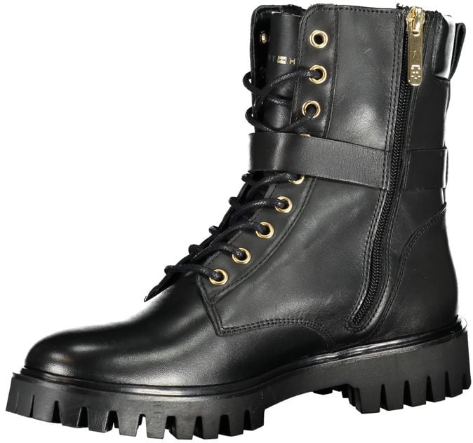 Tommy Hilfiger Black Polyurethane Women Stivaletto