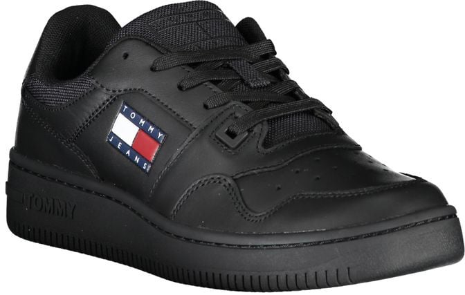 Tommy Hilfiger Black Leather Women Sneaker
