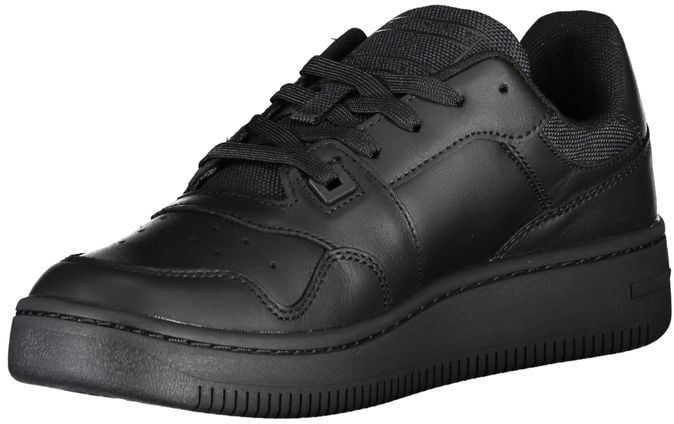Tommy Hilfiger Black Leather Women Sneaker