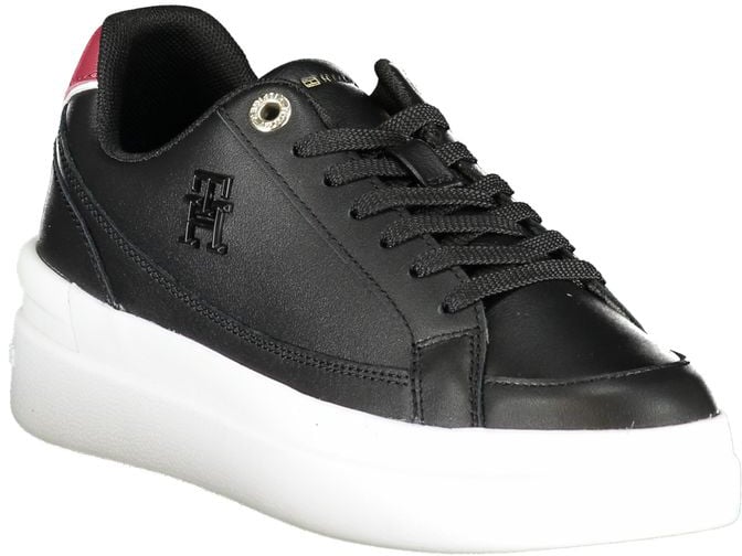 Tommy Hilfiger Black Leather Women Sneaker
