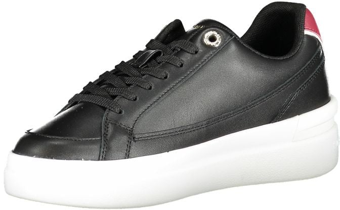 Tommy Hilfiger Black Leather Women Sneaker