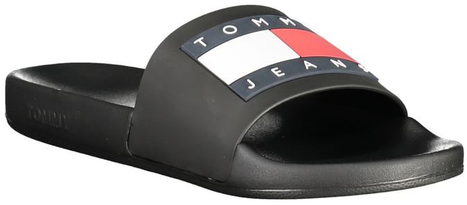 Tommy Hilfiger Black Polyurethane Men Slipper