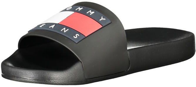 Tommy Hilfiger Black Polyurethane Men Slipper