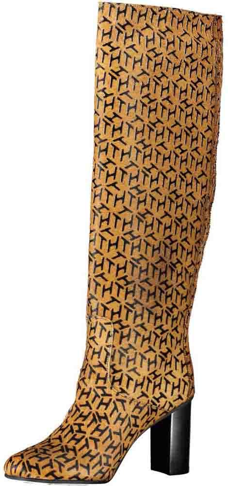 Tommy Hilfiger Beige Leather Women Boot