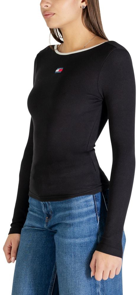 Tommy Hilfiger Jeans Black Recycled Cotton Long Sleeve T-Shirt