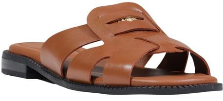 Tommy Hilfiger Brown Leather Flat Sandals