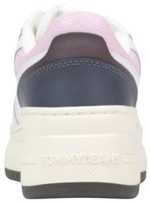 Tommy Hilfiger Jeans White Suede Leather Platform Sneakers