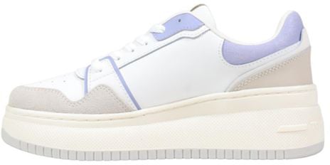 Tommy Hilfiger Jeans White Suede Leather Chunky Sneakers