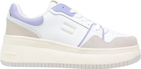 Tommy Hilfiger Jeans White Suede Leather Chunky Sneakers