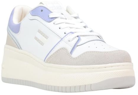 Tommy Hilfiger Jeans White Suede Leather Chunky Sneakers