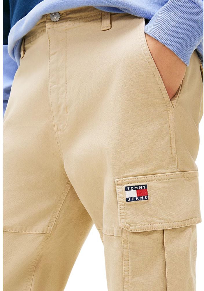 Tommy Hilfiger Jeans Beige Recycled Cotton Cargo Pants