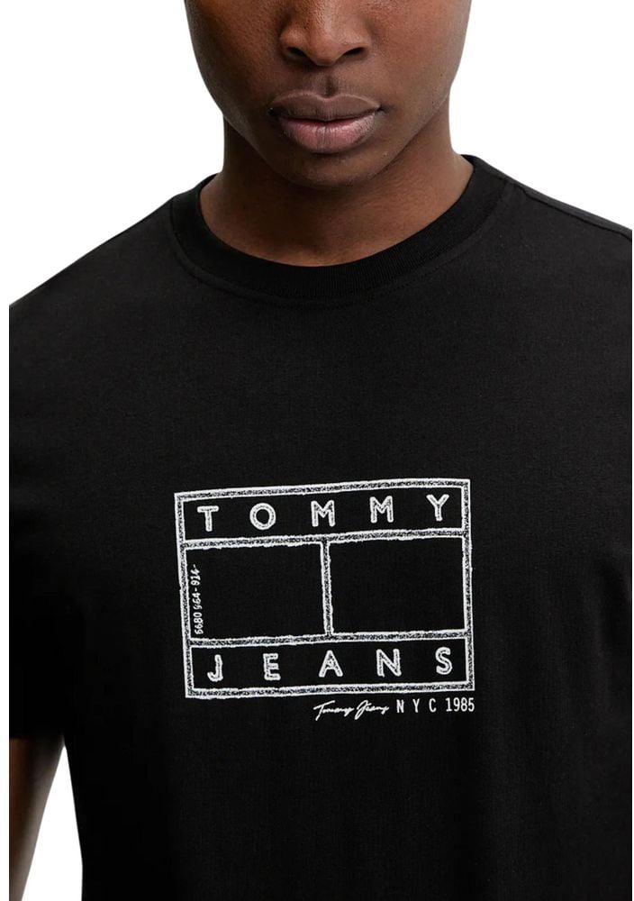 Tommy Hilfiger Jeans Black Recycled Cotton T-Shirt